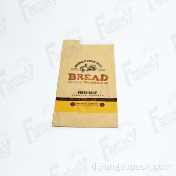 Paper bread loaf bag kraft food packaging.